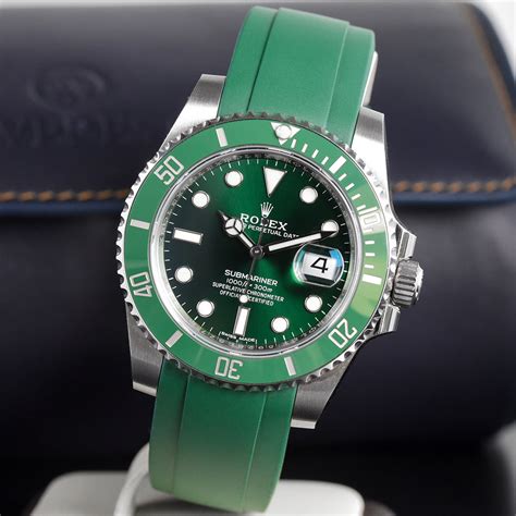 rolex submariner band rubber|rolex hulk with rubber strap.